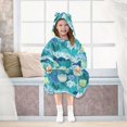 thumbnail image 7 of FORMRS Wearable Blanket Hoodie with Sleeves for Kids Cozy Flannel Sweatshirt, Vibrant Cat Pattern, 7 of 7