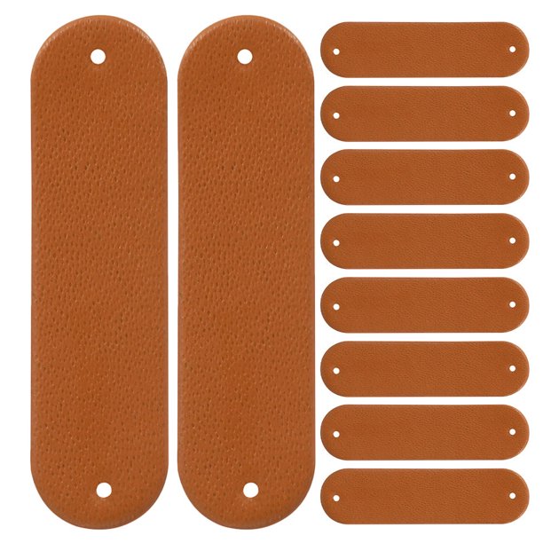 RUNROTOO 200Ud Etiquetas De Cuero Sintético Chocolate Para Ropa Hecha A Mano Bolsos Jeans Y Sombreros