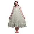 thumbnail image 1 of Bimba Chemises de Nuit en Coton Imprimé Papillons Ivoire pour Femmes Robe de Nuit Sans Manches Maxi Robe X-Small, 1 of 6