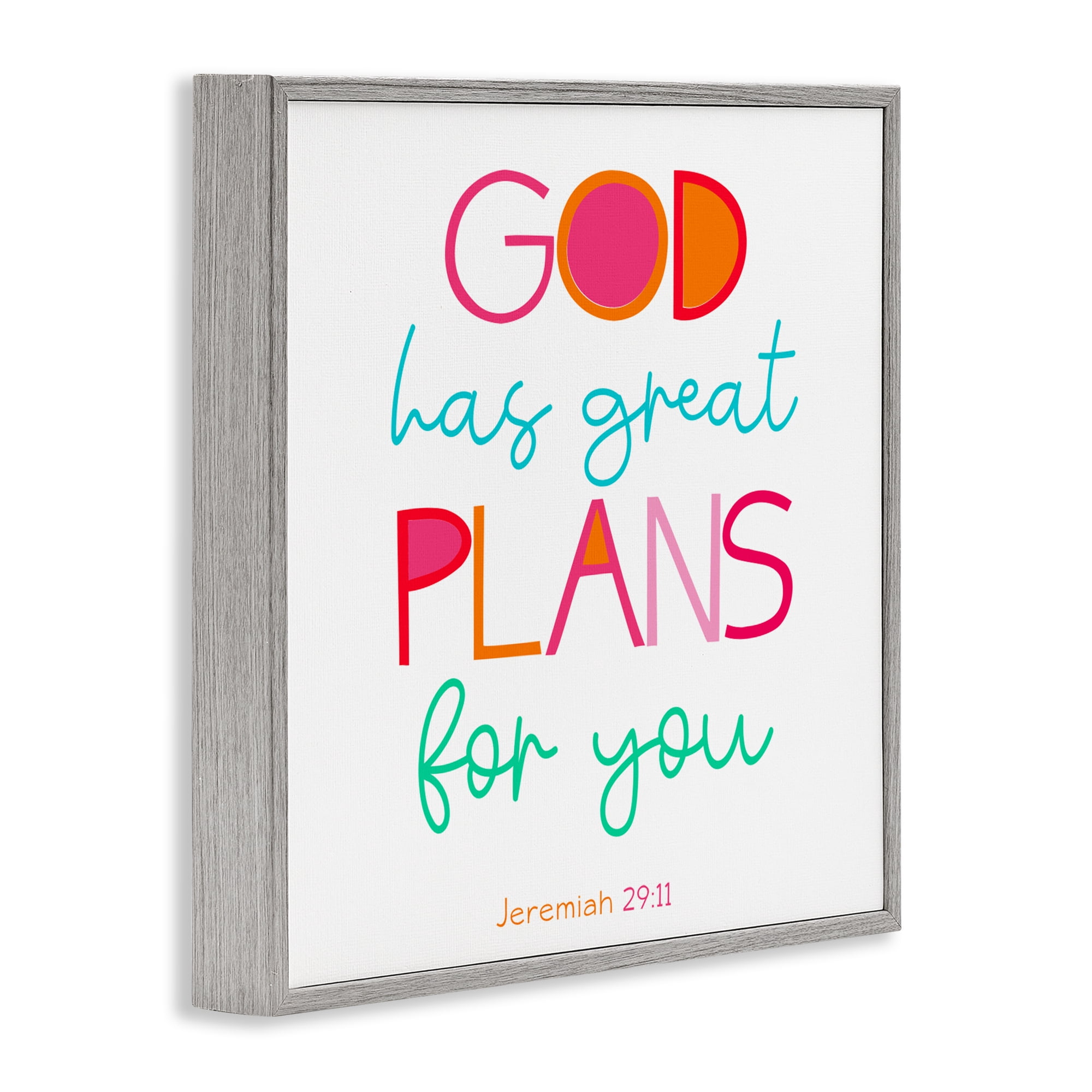 Stupell Industries Whimsical God's Plans For You Gray Framed Giclee Art, design by SD Graphics Studio