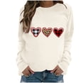 thumbnail image 2 of Qiopertar Mode Femmes Imprimé Col Rond Pull Tops Manches Longues Blouse Confortable Chandail en Molleton Offres de la Semaine Liquidation Moins de 5$ jusqu'à 90 % de Réduction, 2 of 3