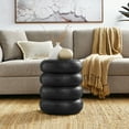 thumbnail image 5 of Ellery Round Stacked Wood Side Table in Wirebrush Black, 5 of 8