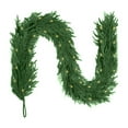 thumbnail image 2 of 9FT Artificial Christmas Garland with Lights, Real Touch Norfolk Pine Garland, Green Christmas Garland for Mantle, Table, Fireplace, Indoor, Outdoor Christmas Decorations, 2 of 6