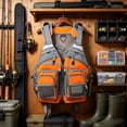 thumbnail image 2 of Multi-Pocket Breathable Mesh Back Adult Fishing Life Vest Adjustable EPE Foam Buoyancy Flotation Jacket for Kayaking Boating Swimming Rafting Water Sports(Orange-55x46cm), 2 of 3