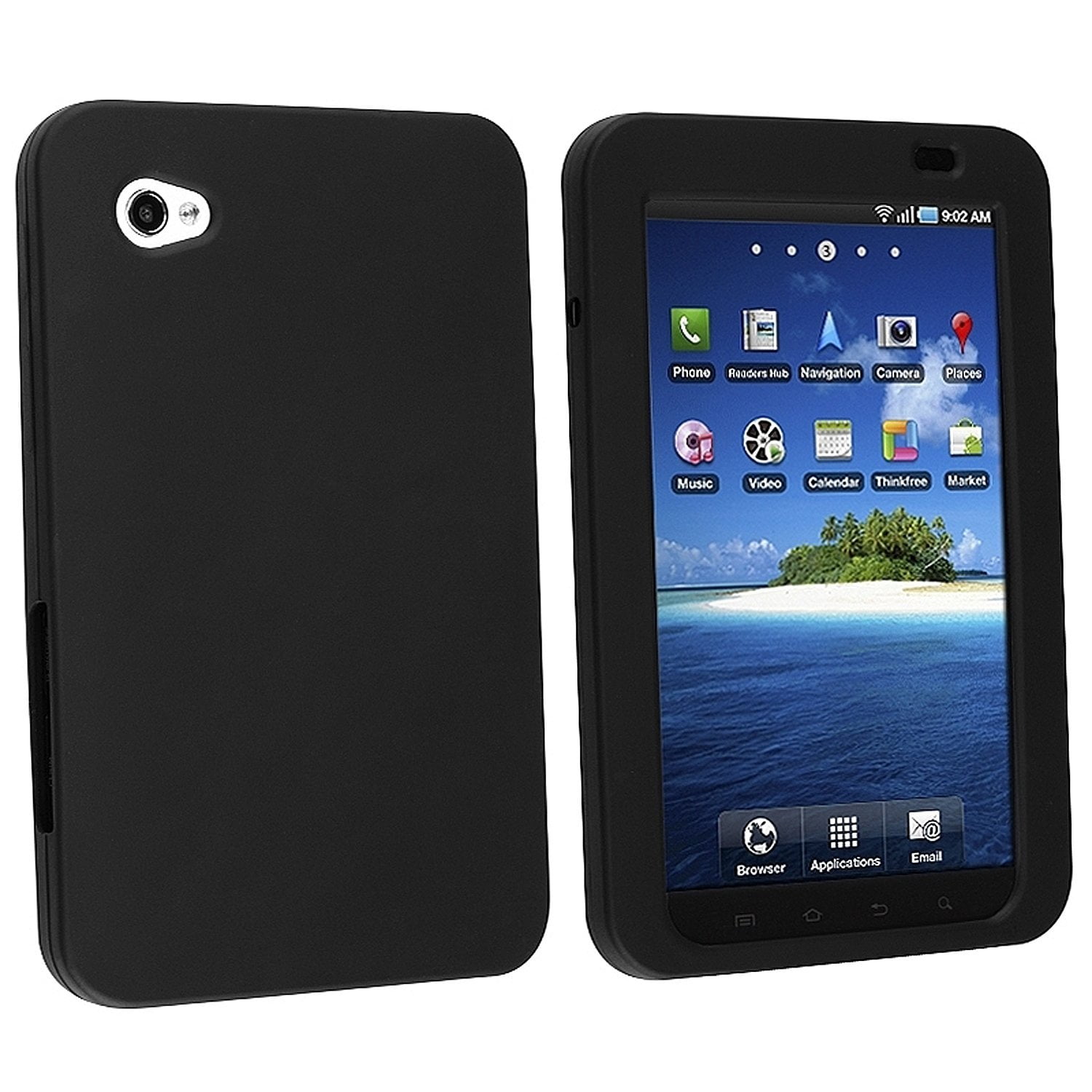 Geliefde daarna Vervreemding Silicone Skin Case for Galaxy Tab P1000 - Black - Walmart.com
