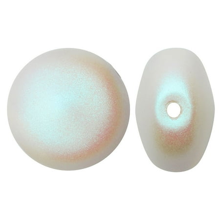 Swarovski Coin Set - Swarovski Crystal, #5860 Coin Faux Pearl Beads 12mm, 2 Pieces, Pearlescent White