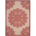 thumbnail image 2 of Safavieh Courtyard Millicent Medallion Indoor/Outdoor Area Rug, Beige/Red, 4' x 5'7", 2 of 9