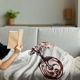 thumbnail image 3 of Manly Soft Flannel Fleece Throw Blanket, Motorbike Shape with Curvy Lines Floral Ornamental Design Artwork, Cozy Plush for Indoor and Outdoor Use, 60" x 80", Warm Taupe Burgundy, by Ambesonne, 3 of 5