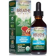Host Defense, Breathe Extract, Respiratory Support, Mushroom Supplement with Cordyceps, Reishi and Chaga, Plain, 2 fl oz