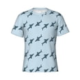thumbnail image 4 of Vsdgher Party Shark Cute Print Men's Dry Fit Mesh Athletic Shirts Moisture Wicking Tennis T-Shirt Tops, 4 of 9