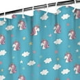 thumbnail image 3 of Blue Cartoon Unicorn Head Star Cloud Pattern Shower Curtain 36"x72" ,Bathroom Decorative Shower Curtains Set with 12 Hooks,Modern Waterproof Washable Shower Curtain, 3 of 6