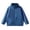 Blue, variant on Kids Fleece Jacket Fashion Color Block Long Sleeve Casual Warm Zip up Coat with Pocket Size 3-15