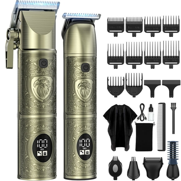 Mpow Tondeuses à Cheveux Professionnelles pour Hommes, Ensemble de Tondeuses et Tondeuse Sans Fil pour Hommes, Trousse de Coupe de Cheveux Rechargeable et Tondeuses de Barbier, Trousse de Soins pour Hommes pour Cheveux, Nez, Visage, Corps, Cadeaux pour Hommes