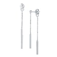 thumbnail image 1 of Vanbelle Rhodium Plated 925 Sterling Silver Multi Bar Front & Back Dangling Earrings for Women, 1 of 4