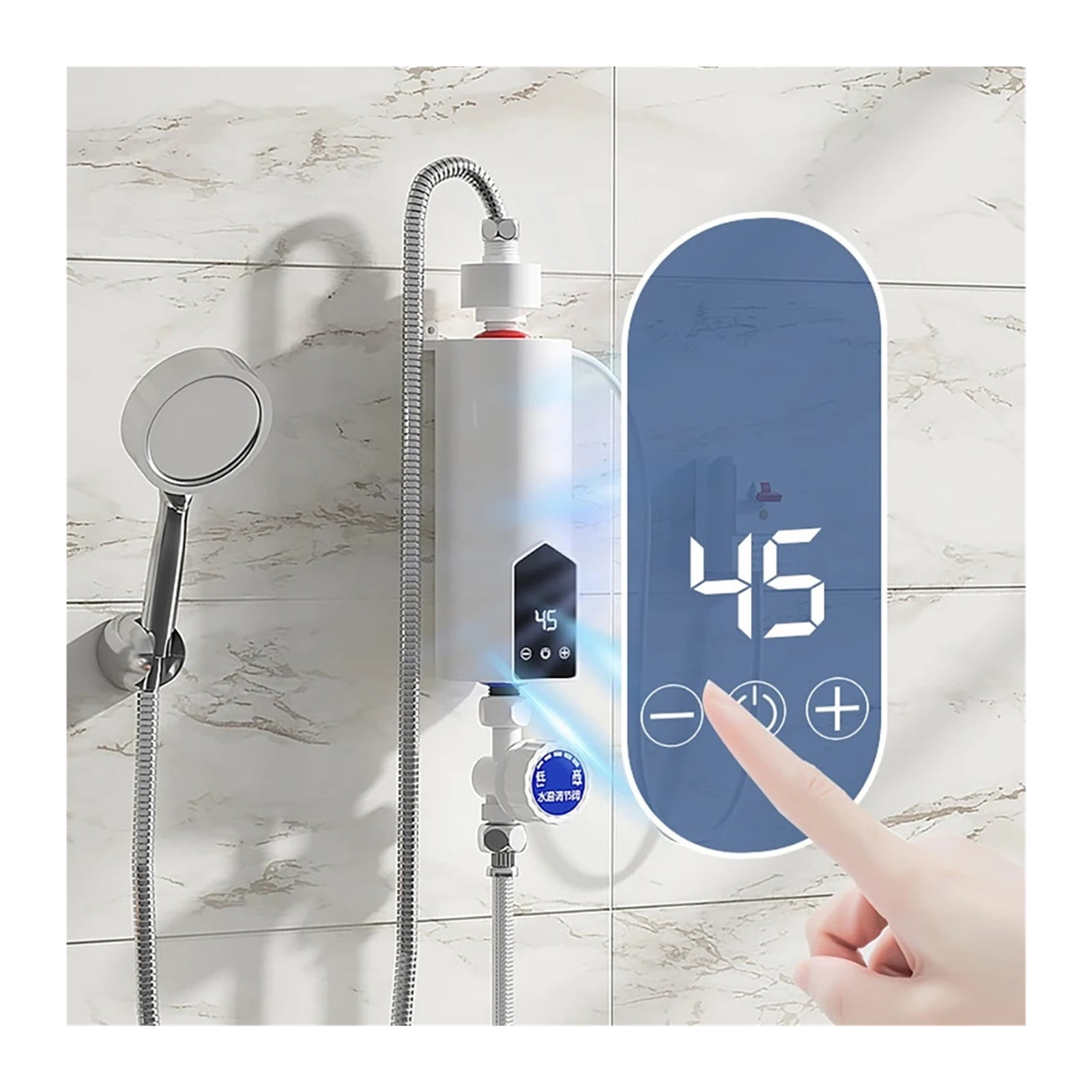5500W Instant Tankless Electric Water Heater, Mini Electric Tankless Instant Hot Water Heater Bathroom Kitchen Washing Heater ,Safety Protections
