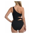 thumbnail image 3 of La Blanca Womens Mio One Shoulder Cutout One-Piece Swimsuit, 3 of 3