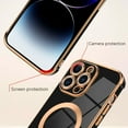 thumbnail image 2 of for iPhone 14 Pro Case [Support for Magsafe] Magnetic Plating Electroplate Luxury Elegant Four Corner Protection Case Camera Protector Soft TPU Shockproof Back Cover Case -Black, 2 of 11