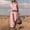 #011-Pink, variant on Women's Western Style 2 Piece Set with Sleeveless Mock Neck Top and Loose Wide Leg Pants for Vacation Outdoor Gift