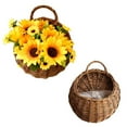 thumbnail image 4 of Handmade Wicker Wall Hanging Flower Basket - Rustic Rattan Planter with Plastic Liner for Indoor/Outdoor, 4 of 6