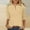 Khaki, variant on Drses Womens Womens Crew Neck 3/4 Sleeve Tops Basic Button T-Shirts Solid Loose Cute Tunic Tee Blouses Fit Pullover