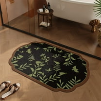 Fmbmuo Water Resistant Bathroom Rugs Oval Modern Flat Pile Bathroom Rugs Silica gel 15.8x23.6in A