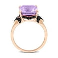 thumbnail image 4 of 6.32 Carat (Ctw) Rose De France and Black Sapphire Ring in Rose Sterling Silver for Women, 4 of 6