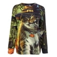 thumbnail image 4 of Camisa de manga larga con estampado de gato y cuello redondo informal para mujer a la moda para mujer Fridja ghj987+448, 4 of 4