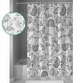 thumbnail image 4 of Boho Grey Floral Waterproof Fabric Shower Curtain, Vintage Farmhouse Paisley Plant Leaf Shower Curtain for Bathroom Curtains Bathtubs Hotel Washable Shower Curtains with 12 Hooks Standard 60x72, 4 of 6