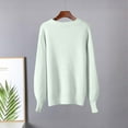 thumbnail image 6 of Busydd Women's Sweaters Fashion Solid Color Long Sleeve Crewneck Sweater Women Knit Ribbed Pullover Sweaters for Women Free Size, 6 of 6
