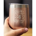 thumbnail image 3 of Cheers 4 Years - Insulated Wine Tumbler with Sliding Lid - 4th Anniversary Gifts - Rose Gold 12oz, 3 of 3