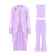 thumbnail image 6 of inlzdz Womens Chiffon Pant Suits 3 Piece Mother of The Bride Wedding Outfit Evening Cocktail Party Suit 04 Lavender XXL, 6 of 7