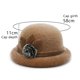 thumbnail image 2 of Sombrero redondo para mujer, sombrero vintage con acento floral, 2 of 5
