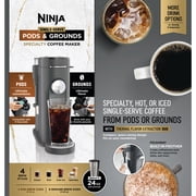 Ninja Pods & Grounds Specialty Single-Serve Coffee Maker, K-Cup Pod Compatible, 4 Brew Styles, PB050, Gray