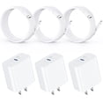 thumbnail image 1 of 1 Hora Cargador USB C, 3-Pack PD 20W Cubo Cargador Tipo C Carga Rápida con Cable USB C a C 1M 3A, Cu, 1 of 8