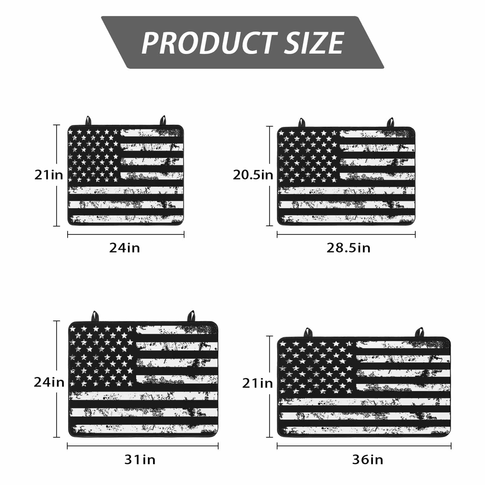 Black White Stove Top Cover for Electric Stove, Heat-proof & Non Slip Glass Top Stove Cover Protector, Retro Stars Stripes Flag Shabby Chic Texture Kitchen Flat Cooktop Rubber Mat 24x21 Inches
