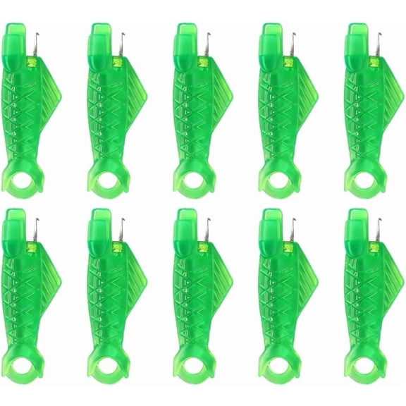 Fish Mouth Sewing Machine Needle Threader Automatic Needle Threader Tool For Sewing Machines Hand Sewing Needle Threader Set 10 Pcs Green