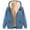 Blue, variant on Fartey Womens Winter Drawstring Hoodies Cute Print Full Zip Coat Soft Comfy Fleece Lined Warm Jacket Loose Fit Sherpa Long Sleeve Coats with Pockets