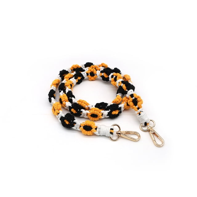 Cordón de algodón tejido para teléfono móvil, cordón para bolso, cordón tejido con flores para llavero