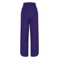thumbnail image 5 of LLYwey s Capris Pants for Women Ladies Fall Solid Color Mid-Waist Double Button Casual Pants with Pocket New Full Length Pants Trousers Regular Fitted Purples L, 5 of 6