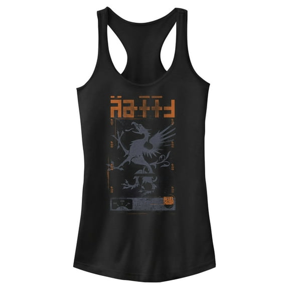 Junior's Rebel Moon Griffin Badge  Racerback Tank Top Black Small
