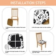 thumbnail image 4 of Black and White Mushroom Seat Covers for Dining Room Chairs Set Of 4,Stretch Printed Washable Chair Seat Cover with Elastic Ties and Button,Removable Waterproof Couch Cushion Covers, 4 of 6