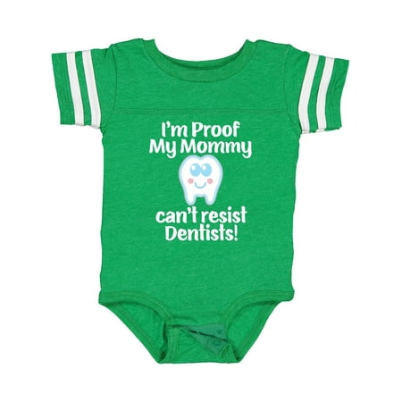 

Inktastic Proof Mommy Cant Resist Dentist Dad Gift Baby Boy or Baby Girl Bodysuit