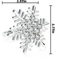 thumbnail image 2 of 12PCS Christmas Napkin Rings Decoration, Rhinestone Elk Snowflake Silver Napkin Rings Holders for Wedding Birthday Party Dinner Supplies, 2 of 7