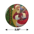 thumbnail image 3 of Christmas Holiday Greetings Santa Claus Holly Kitchen Refrigerator Locker Button Magnet, 3 of 6