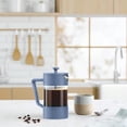thumbnail image 6 of Borosilicate Glass French Press Coffee Maker 20oz - 5 Cup Capacity Coffee Press Single Serve Coffee Maker Stainless Steel Lid and Plunger Make Great Coffee Gifts Blue, 6 of 6