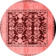 thumbnail image 1 of Ahgly Company Indoor Round Oriental Red Industrial Area Rugs, 4' Round, 1 of 4