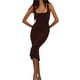 thumbnail image 1 of VISgogo Vestido ajustado informal para mujer, vestido a media pierna de corte bajo sin mangas de color sólido VISgogo moda, 1 of 5