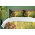 thumbnail image 4 of Ambesonne Fox Duvet Cover Sets, Vixen Mammal Summer Forest, 2-King, Orange Yellow Green, 4 of 7