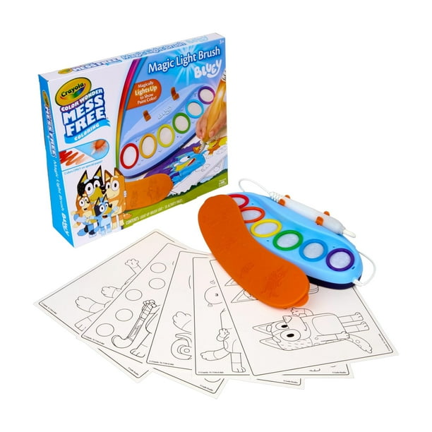 Crayola Bluey Pincel Mágico de Luz Color Wonder, Sin Desorden