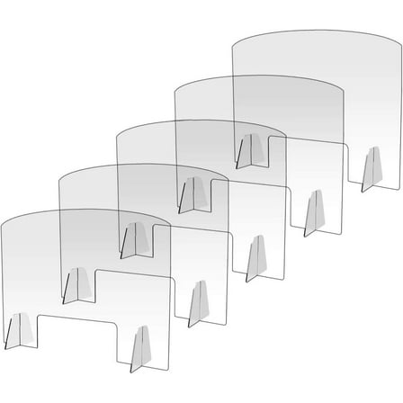 Sneeze Guard - Economy 32" x 24" Protective Freestanding Shield with Transaction Window for Offices and Stores (Pack of 5-1/4 inch)